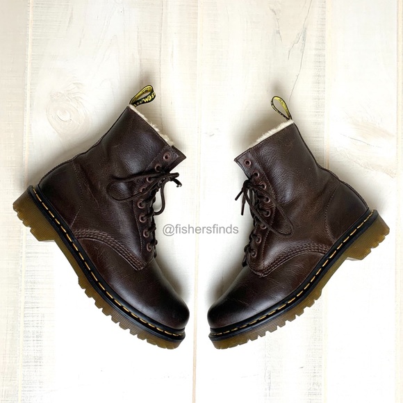 Dr. Martens Shoes - Dr. Martens 1460 Serena Fur Lined Brown Boot  7